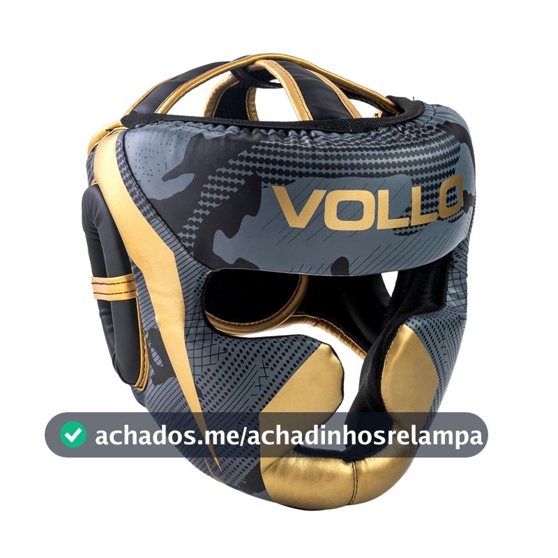 Protetor de Cabeça Capacete Fechado Boxe Muay Thai Kickboxing P/M PU Vollo