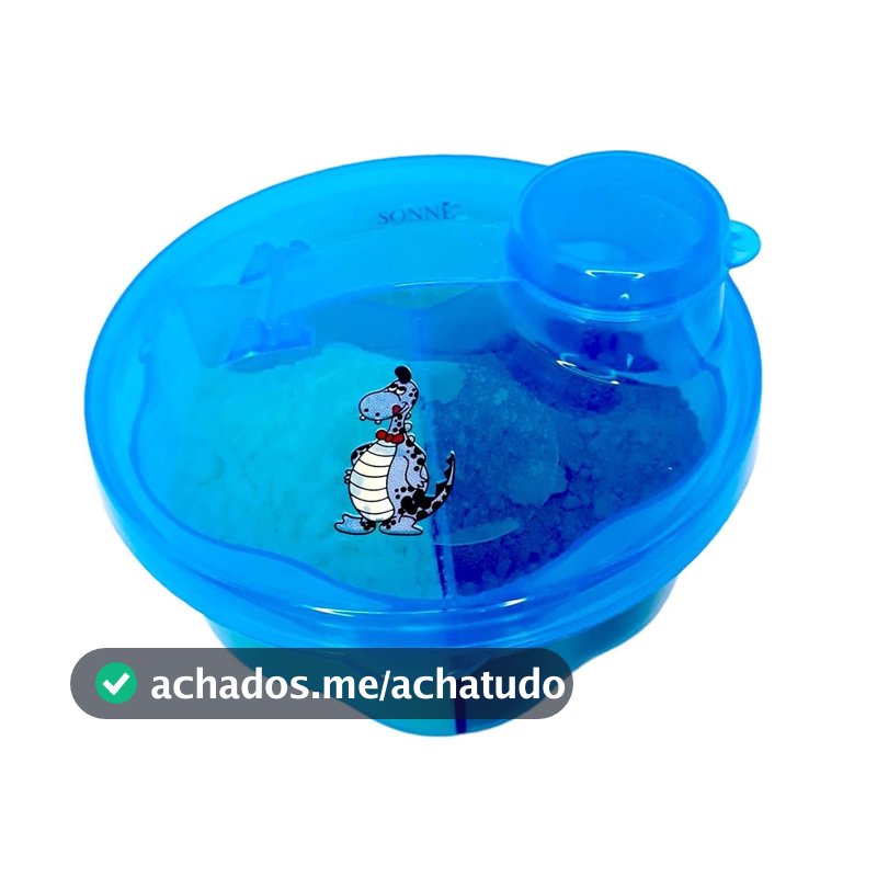 Sonne Porta Leite Em Pó Com Três Divisórias Dino Azul