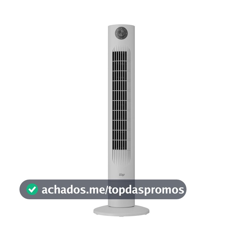 WAP Ventilador Vertical AIR BREEZE 3 Velocidades, Oscilação De 60°, Motor Silencioso E Alça de Transporte 60W 127V