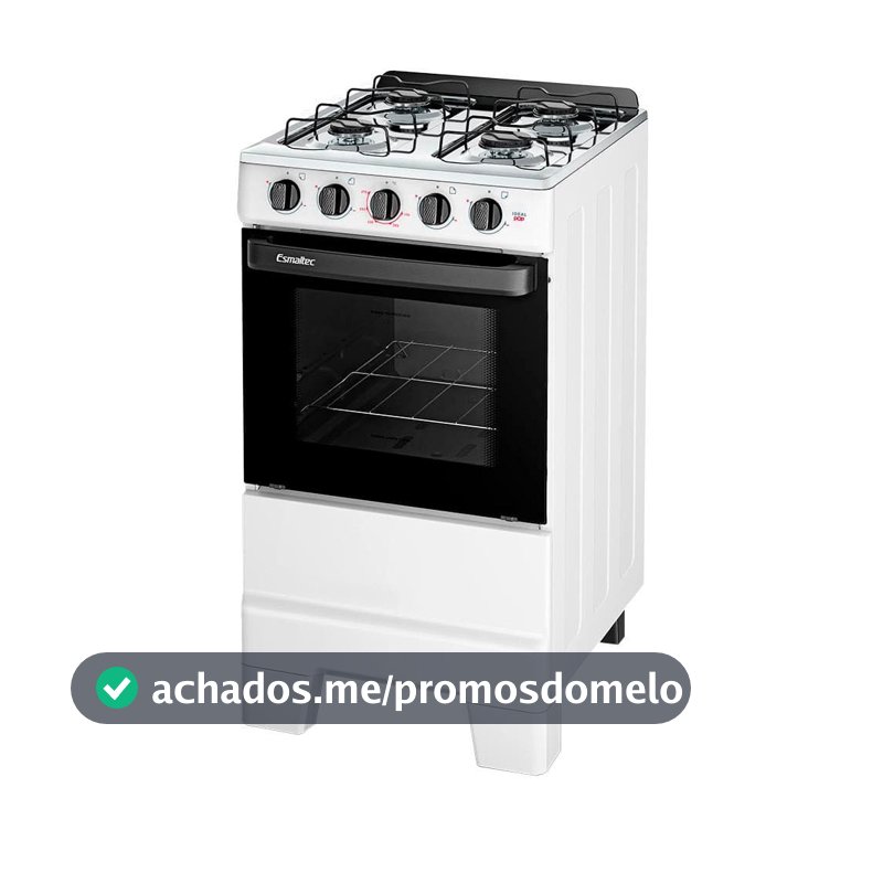 Fogão Esmaltec 4 Bocas Ideal Pop com Mesa em Inox, Acendimento Manual, 50 Litros, Bivolt
