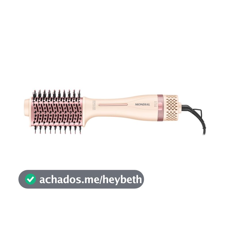 MONDIAL, Escova Secadora Ceramic Pink Drop, Rosa Claro, 1300W, Bivolt - ES-22