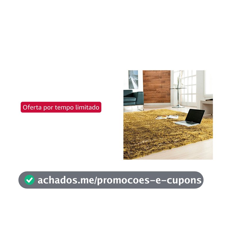 Tapete Peludo sala e quarto Casa Dona Felpudo Shaggy 150x200cm Bege