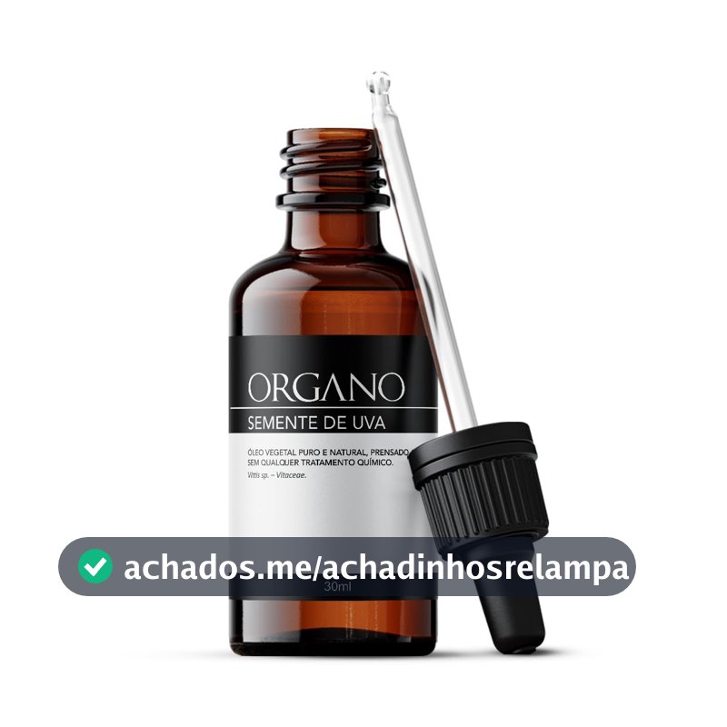 Óleo Vegetal de Semente de Uva ORGANO 100% Puro – Uso Capilar e Corporal