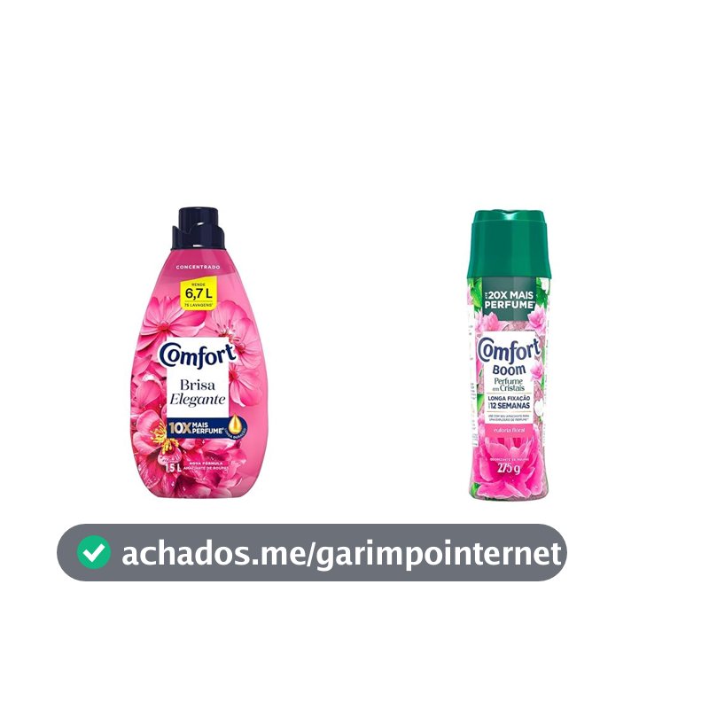 Comfort Kit Cuidados, Amaciante Brisa Elegante 1,5L com Boom Cristais Euforia 275g