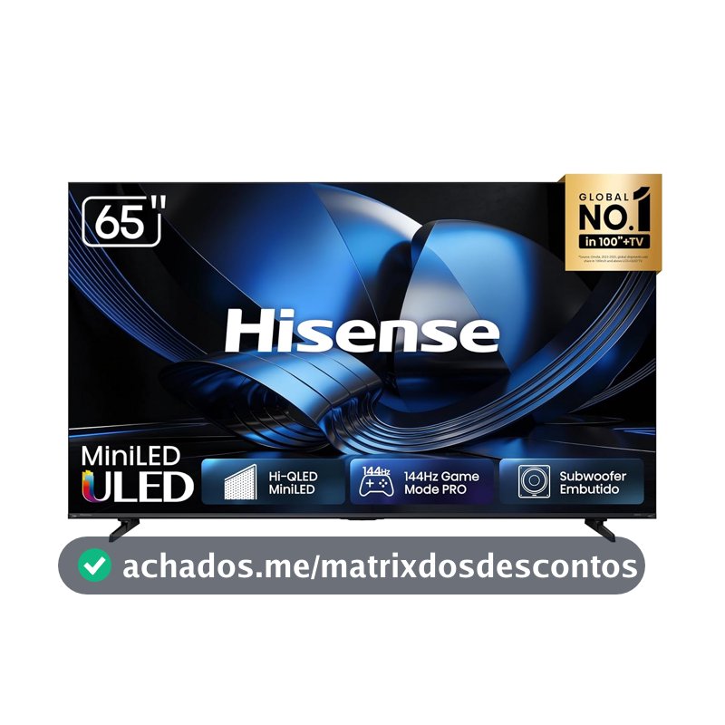 Hisense Smart TV 4K 65" Polegadas 65U7ESG Hi-QLED Mini LED