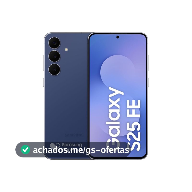Celular Samsung Galaxy S25 FE 5G, 128GB, 8GB, Câmera Tripla - Azul Marinho