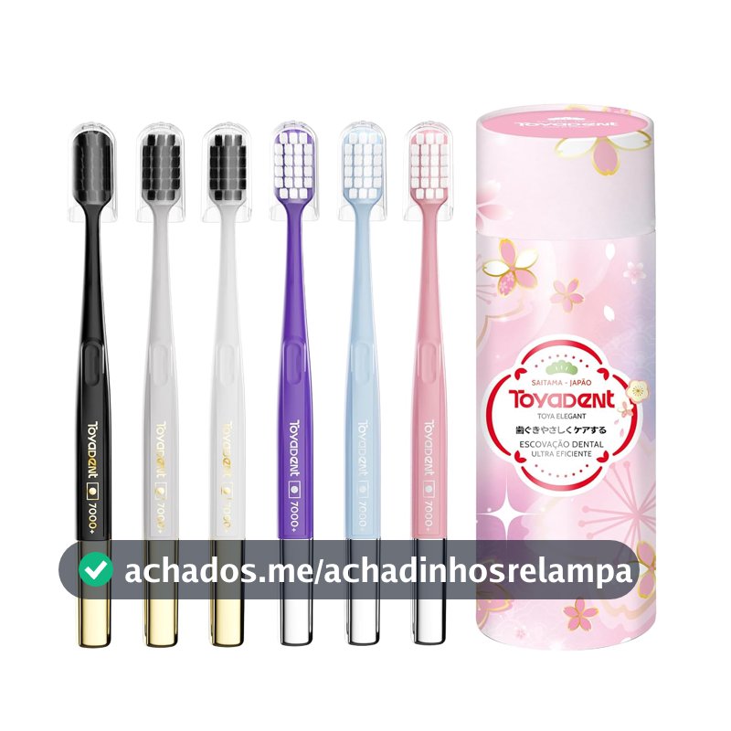 TOYADENT Escova de Dentes Ultra Macia Série Sakura, Kit com 6 Unidades