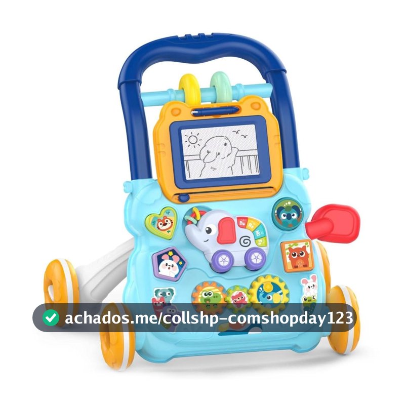Andador Empurrador Infantil Musical Educativo Azul Yuupi