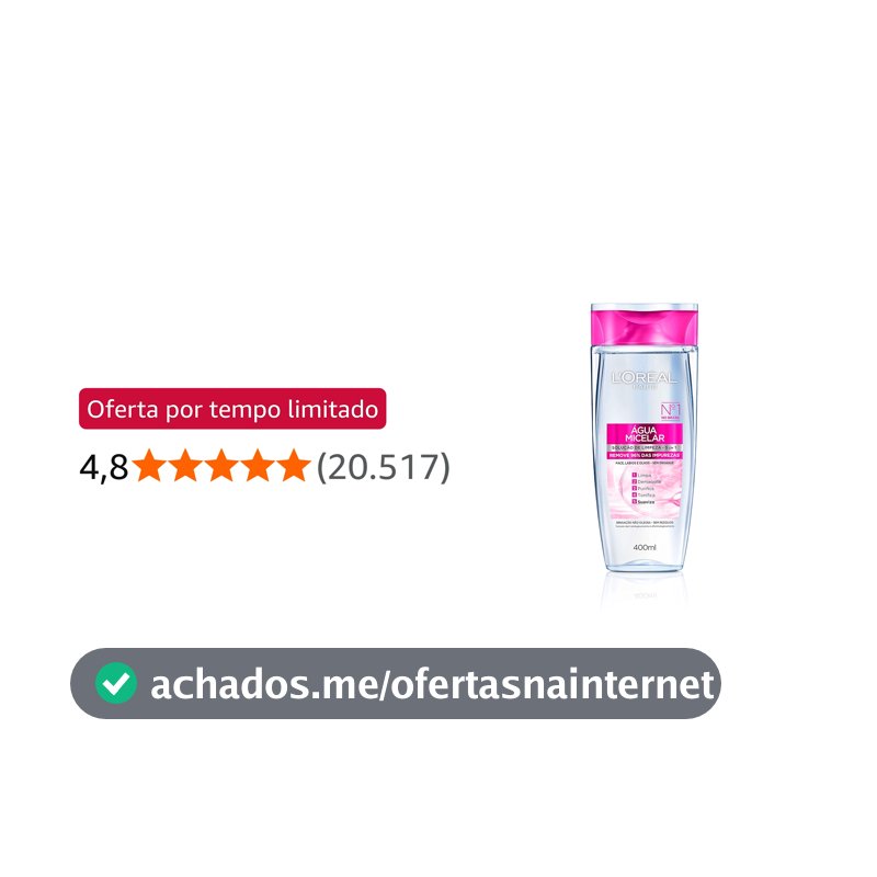 L'Oréal Paris Dermo Expertise, Água Micelar Purificante 5 em 1, 400ml