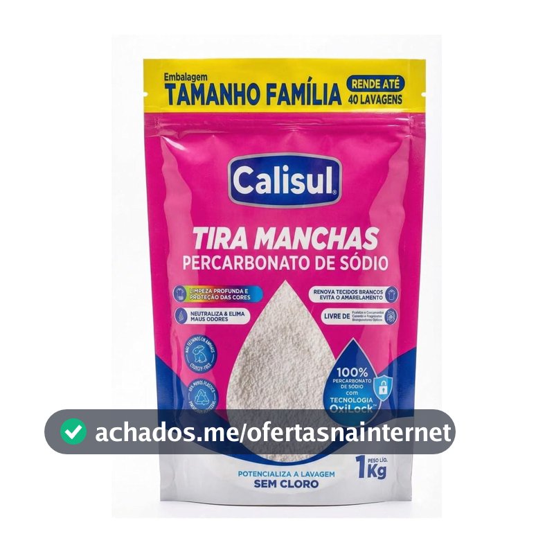 Percarbonato de Sódio 100% Puro Tira Manchas em Pó Sem Cloro, Biodegradável e Seguro para Roupas Brancas, Coloridas e Limpeza Doméstica
