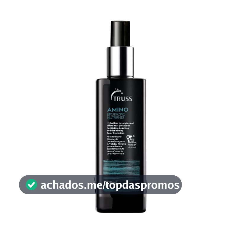 Spray Protetor de Calor TRUSS Professional Amino Miracle, 220 ml, Repara Cabelos Danificados, Controle de Frizz, Brilho