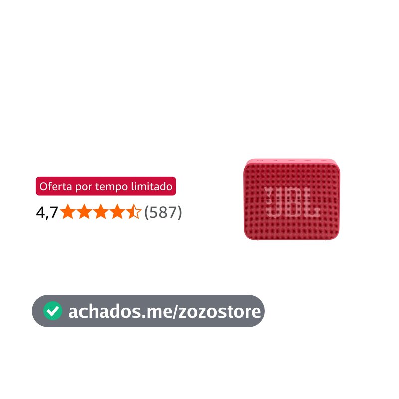 JBL, Caixa de Som, Go Essential 2, Bluetooth, Portátil, À Prova D'água e Resistente à Poeira, Bateria de até 5h, Auracast, Som JBL Original Pro Sound, 3.1 W RMS - Vermelha