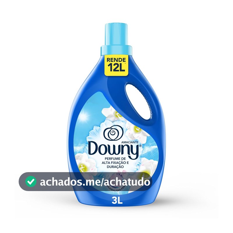 Downy Amaciante de Roupas Concentrado Líquido Brisa Suave 3L – Rende 12L, Perfume Suave com Notas de Jasmim e Algodão
