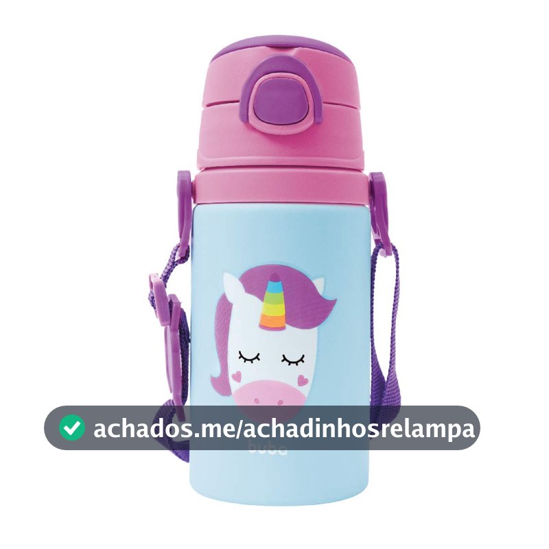 Buba Garrafinha De Aluminio Animal Fun Unicórnio Colorido