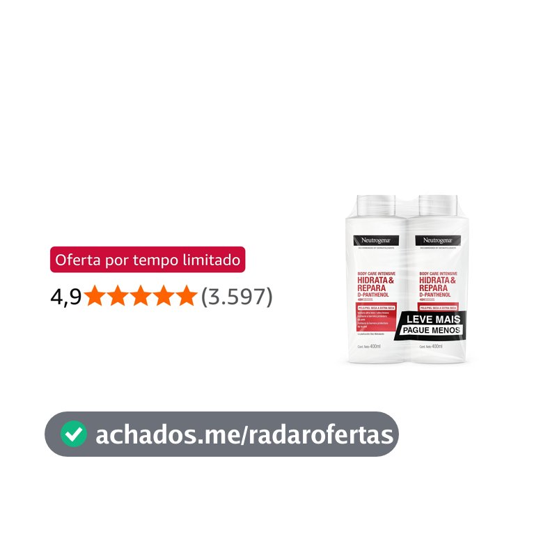 Creme Hidratante Neutrogena Hidrata&Repara, Kit 2 Unidades de 400ml