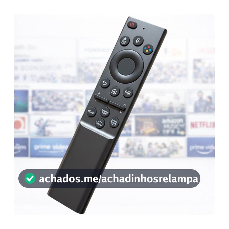 Controle Remoto Compatível Samsung para Smart TV — Teclas de Atalho para Netflix, Prime Video e + 2 - Funciona em Modelos 4K, QLED, Crystal, Neo QLED e OLED — Não Precisa Configurar