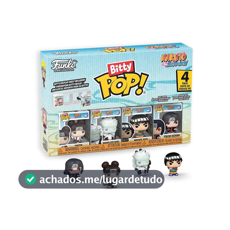 Funko Pop, Funko Bitty Pop Naruto Shippuden Tenten, Madara, Might Guy And Itachi Uchiha 4 Pack