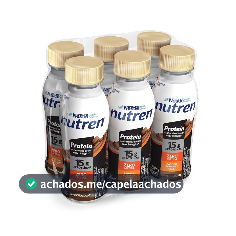 Bebida Láctea Nutren Protein, Chocolate, 260ml, Pack com 6 Unidades