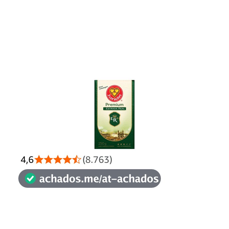 3 Corações Café Torrado E Moído Estrada Real Premium À Vácuo 250G