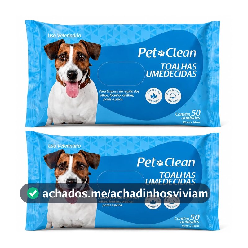 Lenço Umedecido Pet Cães e Gatos Kit com 100 Unidades Toalhas de Higiene para Patas Pelos Focinho Banho Seco Limpeza Diária Cachorro Gato Filhote Adulto Casa Viagem Passeio
