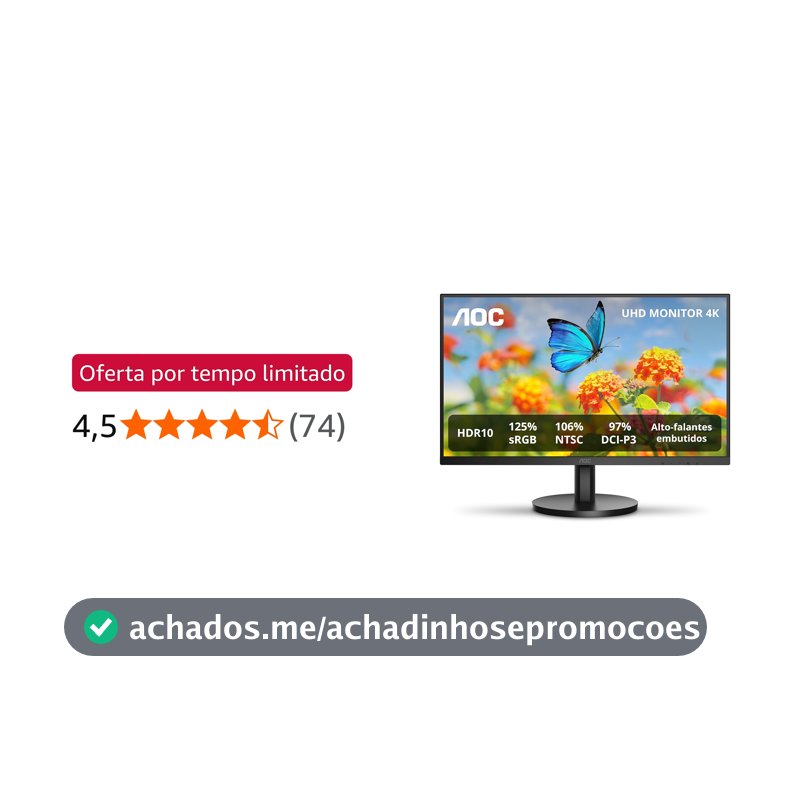 Monitor AOC 27" 4K IPS 106% NTSC 97% DCI-P3 Speakers U27B3A