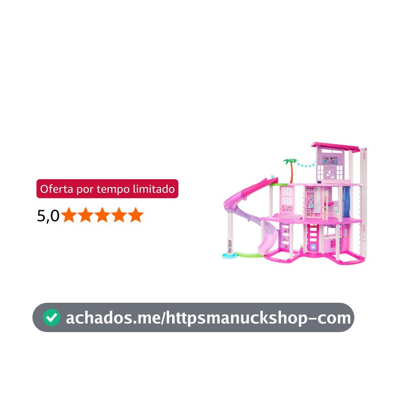 Barbie Dreamland Conjunto de Brinquedo Casa com Escorregador 3Y+, Plástico