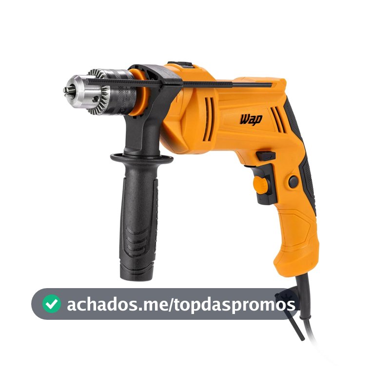 WAP Parafusadeira e Furadeira Impacto 1/2" WF 700 FE13, Limitador de Profundidade e Empunhadeira Auxiliar 40Nm 700W 127V