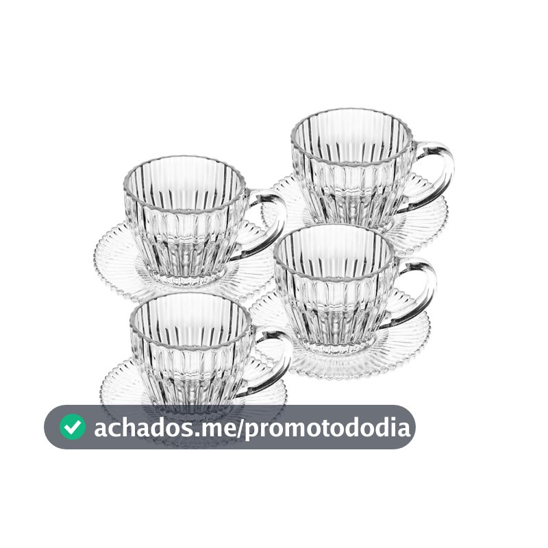 WOLFF - Conjunto 4 Xícaras de Café de Cristal Imperatriz 110ml