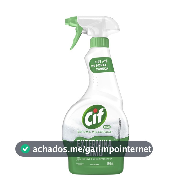 Desinfetante para Uso Geral Extermina Limo com Cloro Cif Espuma Milagrosa Frasco 500ml Borrifador