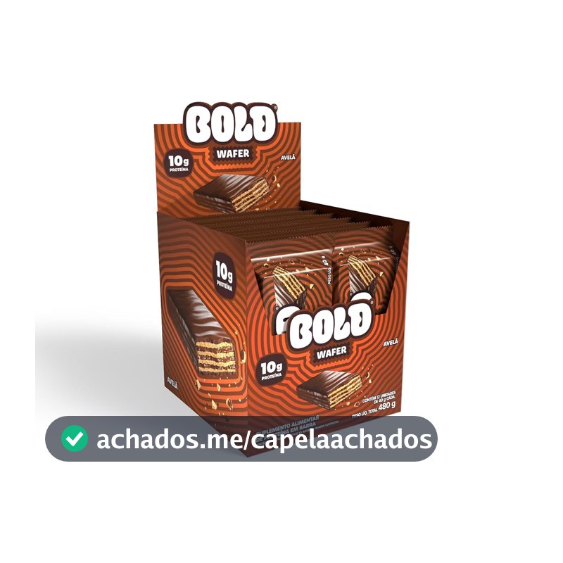 BOLD Wafer Proteico 40g 10g Proteína Snack Avelã