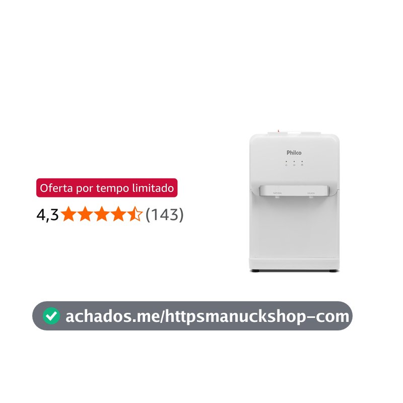 Bebedouro Philco PBE11 20 Litros Água Natural e Gelada Branca 127v