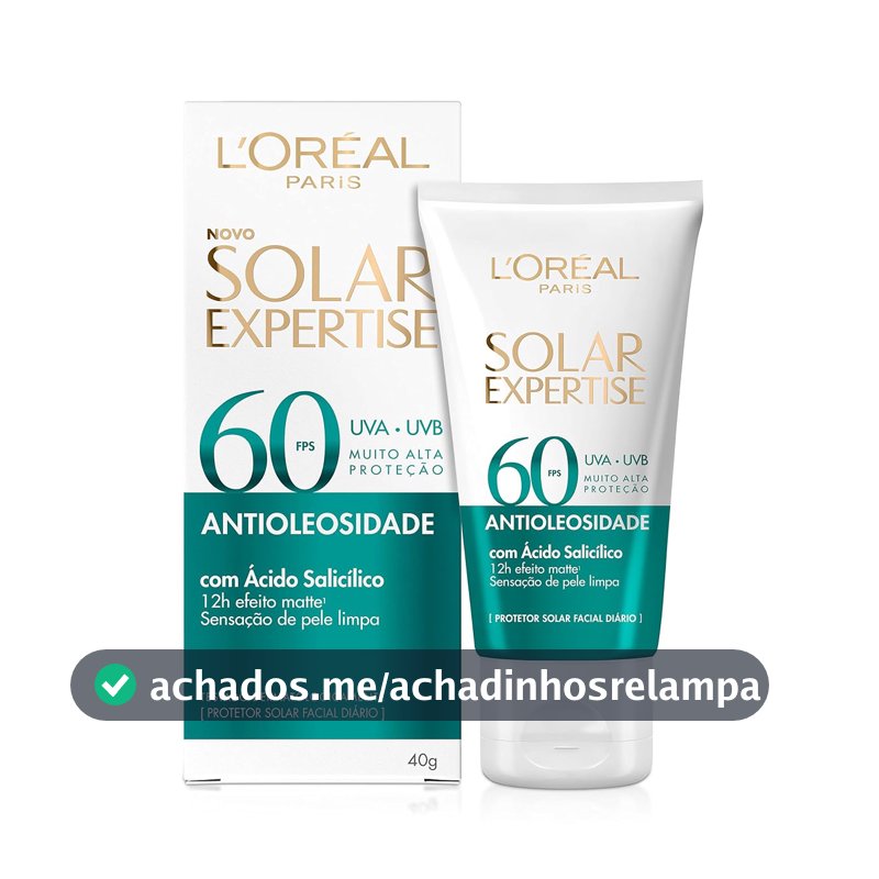 L'Oréal Paris Protetor Facial Solar Expertise Antioleosidade FPS 60, 40g