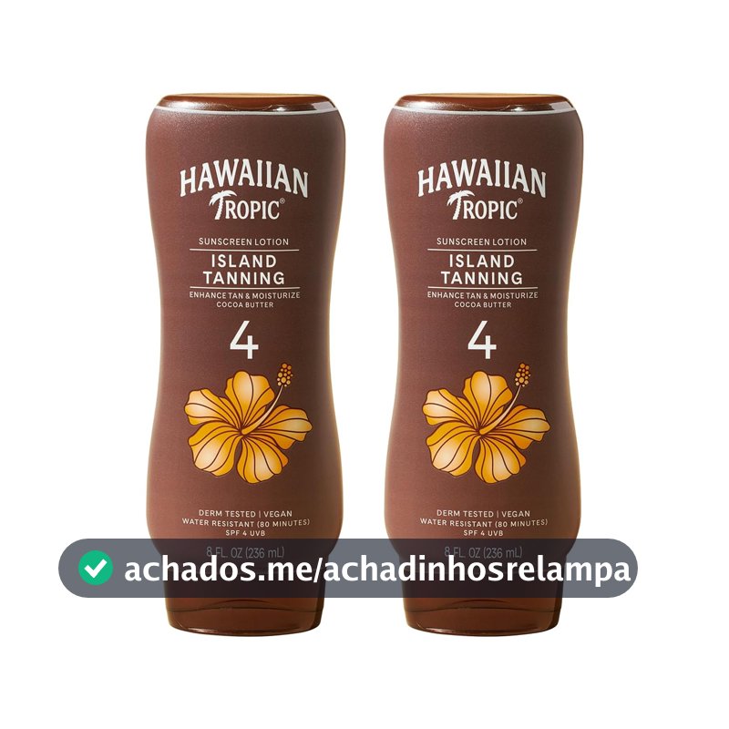Hawaiian Tropic SPF 4 Sunscreen, Protective Dark Tannning Sunscreen Lotion 8 Ounces, 2 Count (Pack of 1)