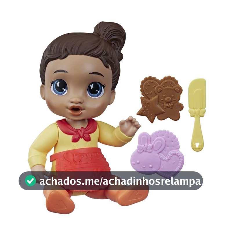 Baby Alive Boneca Bebê Confeiteira Gigi Giggles Morena com Avental e Acessórios de Cozinha