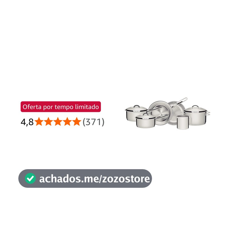 Tramontina Jogo de Panelas de Aço Inox 6 peças Solar