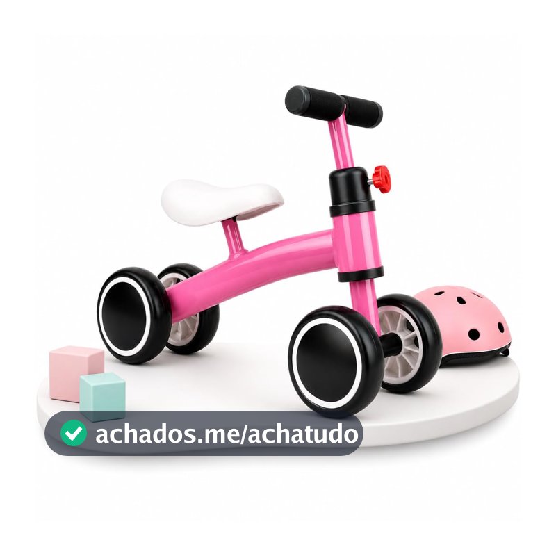 Bicicleta de Equilíbrio Infantil 4 Rodas Sem Pedal