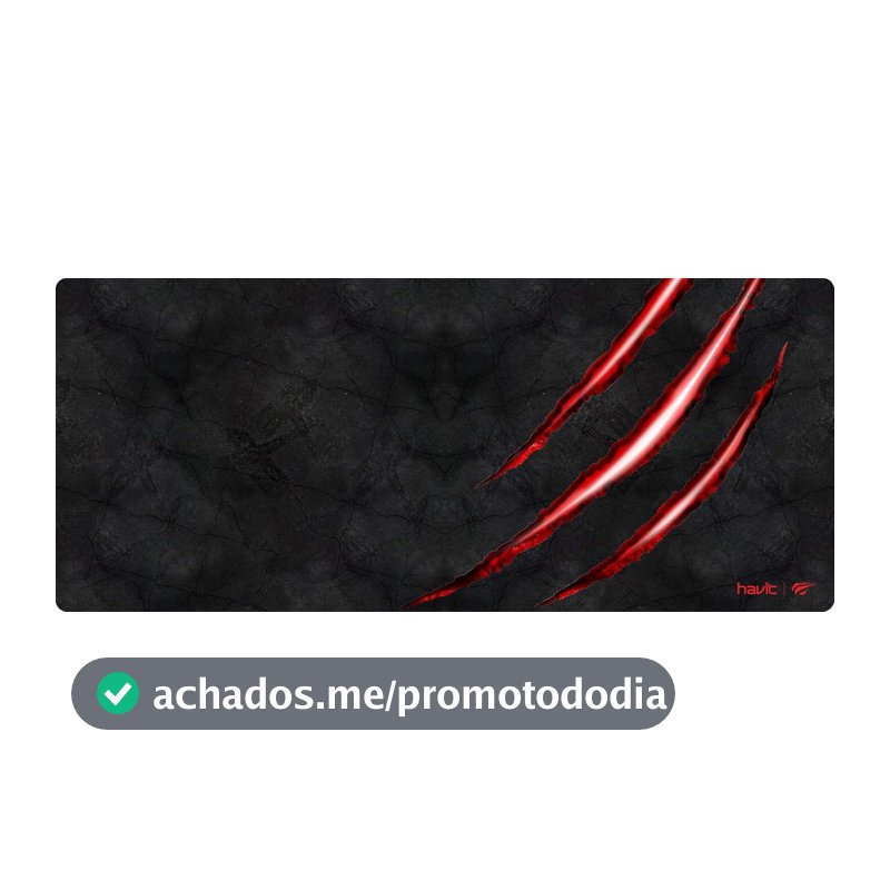 Havit Mouse Pad Grande Gamer MP860, 70 X 30 Cm, Tecido de Malha Fina, Base de Borracha Antiderrapante, Design com Bordas Costuradas, Útil para Cobrir Teclado, Mouse e Outros Objetos, Preto