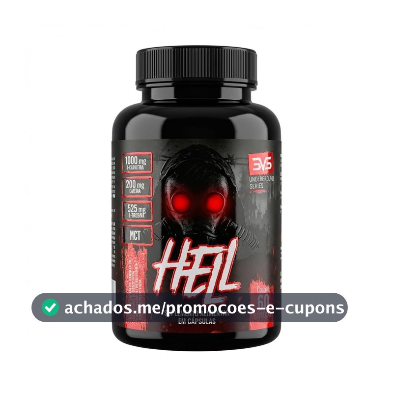 Termogênico Hell 3VS Nutrition - Cafeína 200mg + L-Carnitina 1000mg + L-Tirosina - 60 Cápsulas