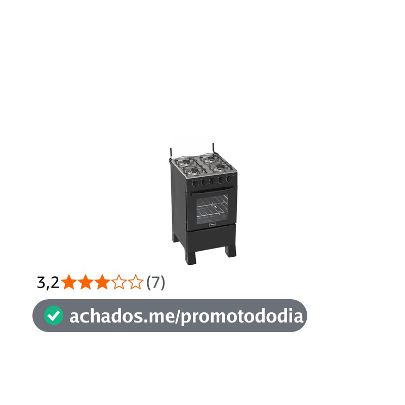 Fogão Realce Ares 4 Bocas Com Acendimento Manual - Bivolt - Preto