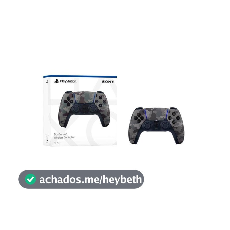 Controle Sem Fio Dualsense PlayStation 5 Cinza Camuflado