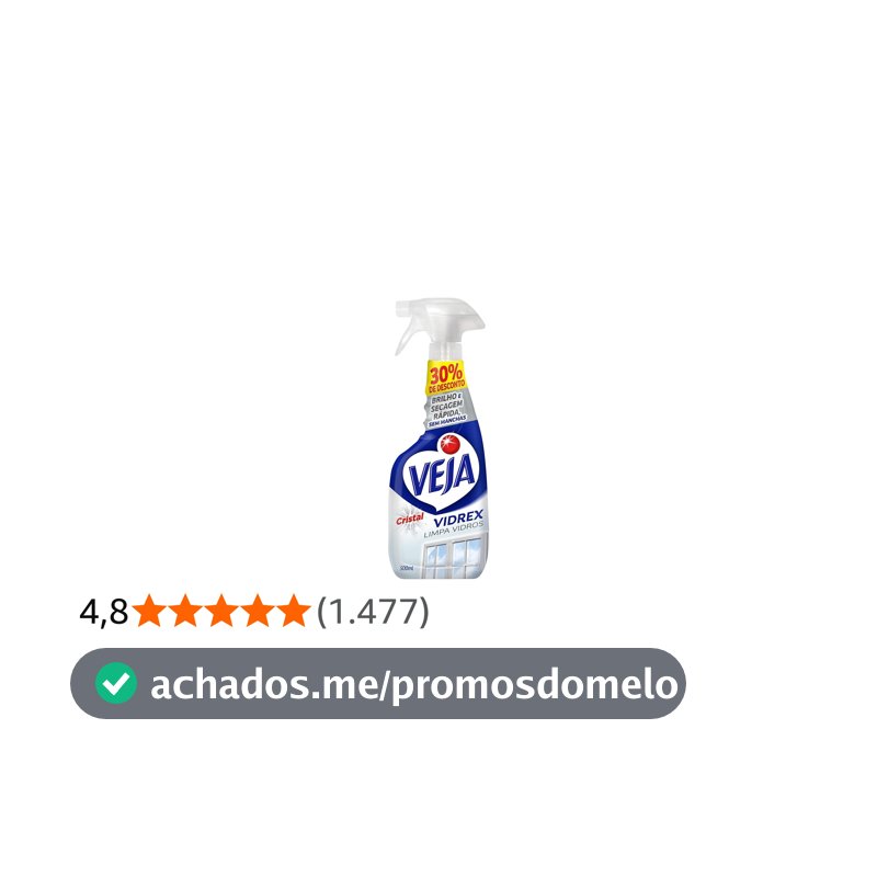 Veja Vidrex Cristal Limpa Vidros Spray 500ml Oferta