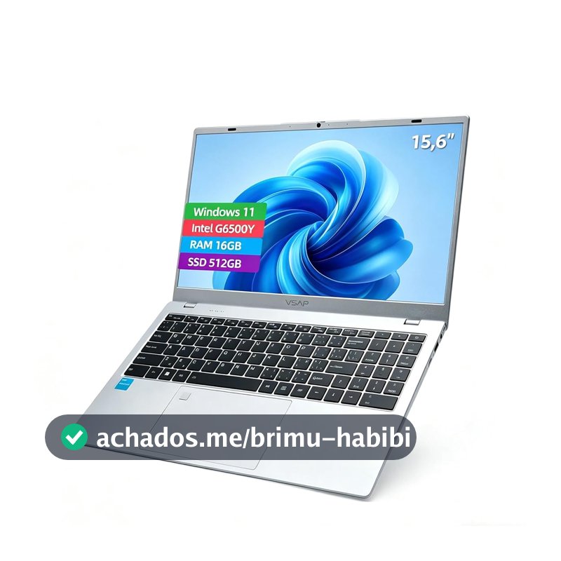 Notebook intel G6500Y RAM 16GB SSD 512GB Win11 Pro 15.6in