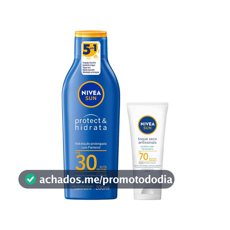 Protetor Solar Corporal e Facial NIVEA, Kit com 2 Unidades