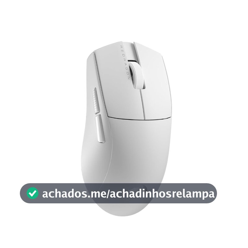 Mouse Gamer Redragon King Pro Branco Pixart PAW3395 26000DPI M916W-PRO-1K