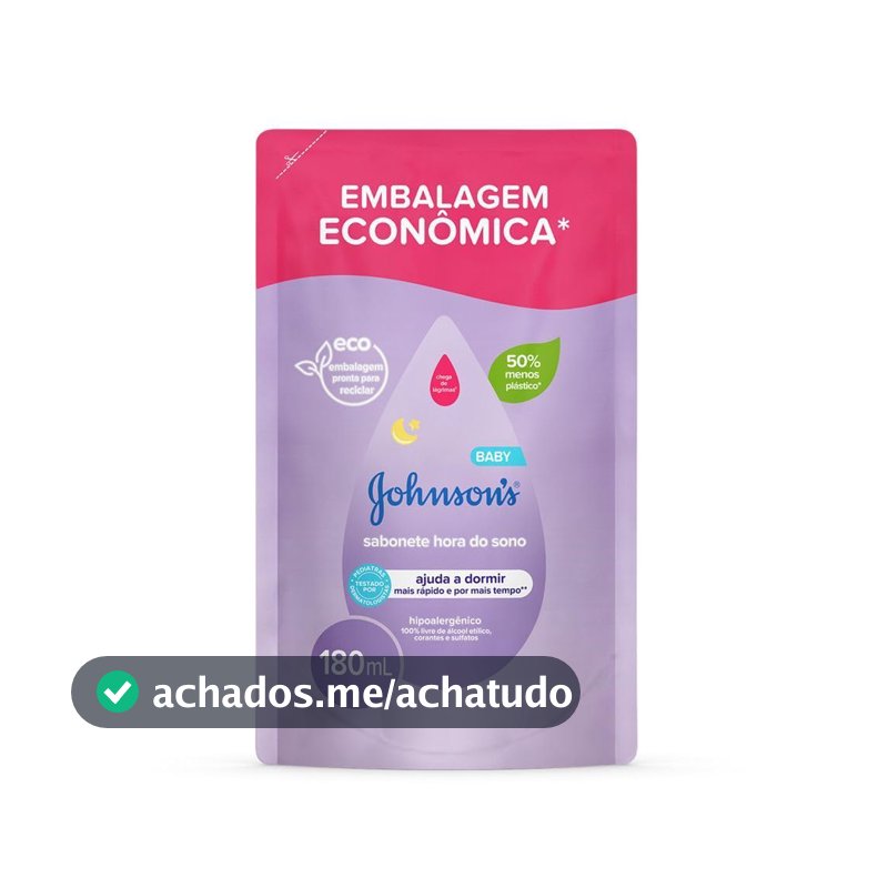Sabonete Líquido Johnson's Baby Hora do Sono, Lavanda, Refil, 180ml