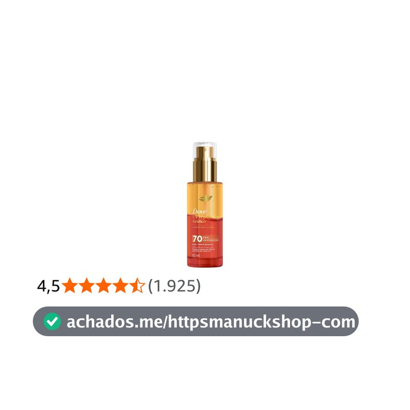 Dove Óleo e Sérum Bifásico UV Repair & Glow + Ferúlico 110ml