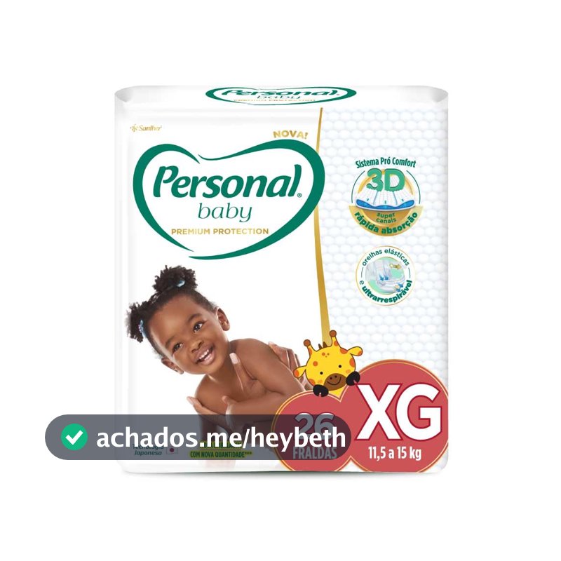 Personal Fralda Baby Premium Protection Xg Com 26 Unidades
