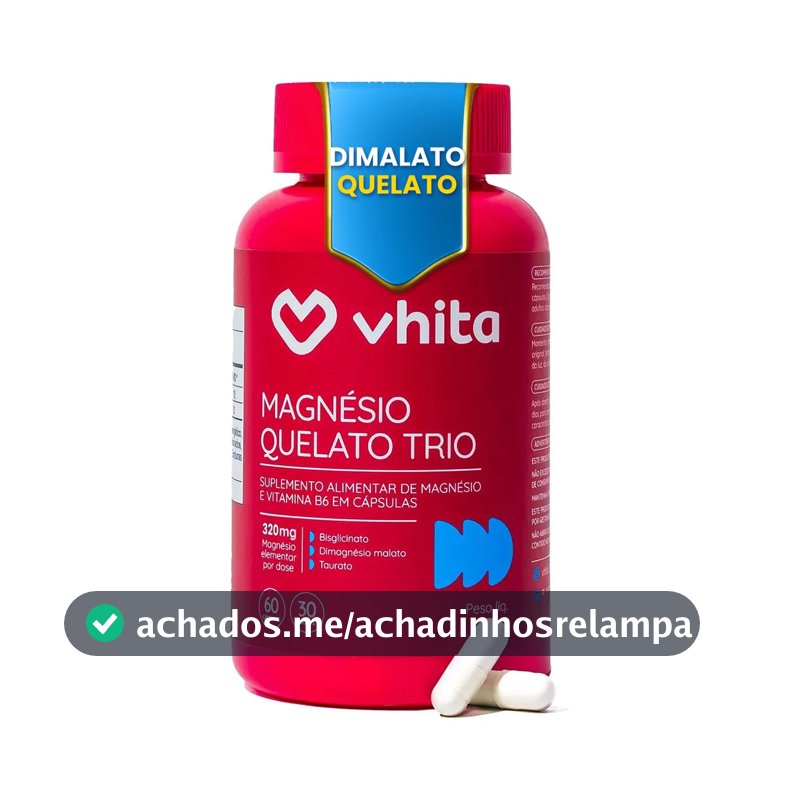 Magnésio Quelato Dimalato Bisglicinato Taurato Vit B6 60 Cáps - 1 unidade