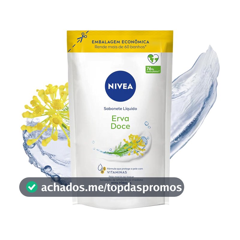 Sabonete Líquido Refil NIVEA, Erva-Doce, 200ml