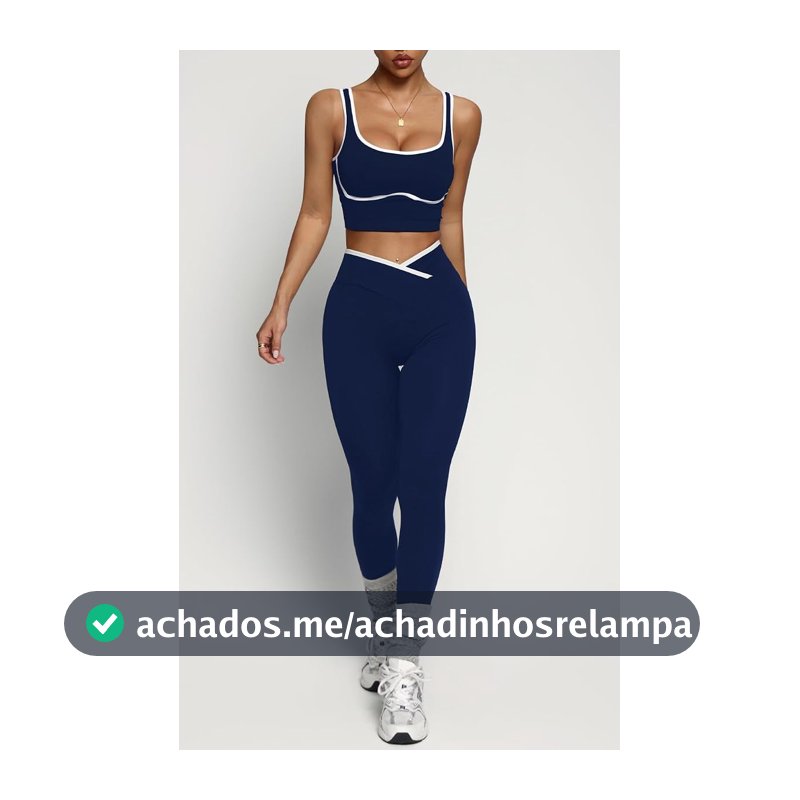 Conjunto de ioga feminino de 2 peças, cintura alta, cintura cruzada, roupa de academia, bodyfit, conjunto esportivo combinando